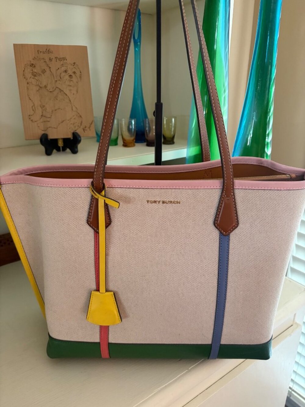 Tory Burch Perry Cavas Triple Compartment Tote Bag Color-block